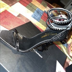 New ysl opyum black heels with crystals